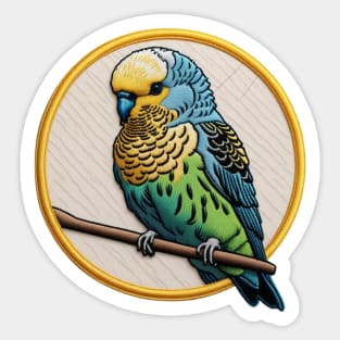 Colorful Budgie Embroidered Patch Sticker